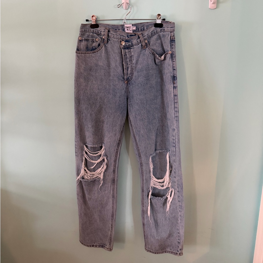 Princess Polly Denim Ripped Blue Jeans